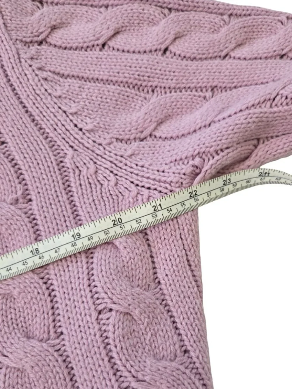 Chadwicks Womens L Cable Knit Cardigan Sweater Pink Cropped Bolero Coquette